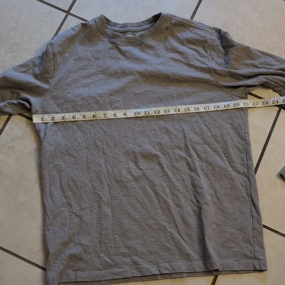 NEW American Giant Premium Slub Crew Tee Long Sleeve Thunderstorm Grey Shirt M